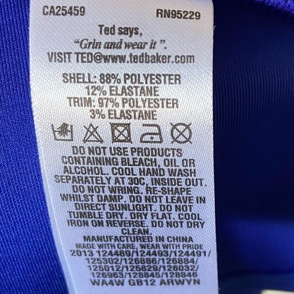 Ted Baker Arwyn Mini Blue Dress Cap Sleeve Size 4 - Picture 11 of 11